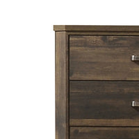 Transitional Style 5 Drawer Wooden Chest with Plinth Base, Brown - BM204560
