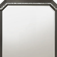 Contemporary Style Wooden Decorative Mirror with LED Lights, Gray - BM204568