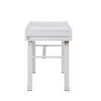 Industrial Style Metal and Wood 1 Drawer Vanity Desk, White - BM204608