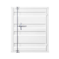 Industrial Style Metal Chest with Recessed Door Front, White - BM204609