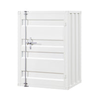 Industrial Style Metal Chest with Recessed Door Front, White - BM204609