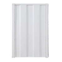 Industrial Style Metal Wardrobe with Recessed Door Front, White - BM204610