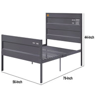 Industrial Style Metal Full Size Bed with Straight Leg Support, Gray - BM204613