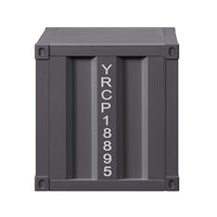 Metal Nightstand with 2 Open Compartment and USB Port, Gray - BM204614