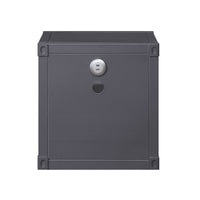 Metal Nightstand with 2 Open Compartment and USB Port, Gray - BM204614
