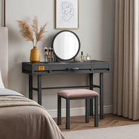 Industrial Style Metal and Wood 1 Drawer Vanity Desk, Gray - BM204616