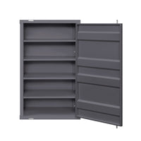 Industrial Style Metal Chest with Recessed Door Front, Gray - BM204617