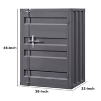 Industrial Style Metal Chest with Recessed Door Front, Gray - BM204617