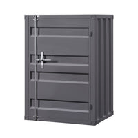 Industrial Style Metal Chest with Recessed Door Front, Gray - BM204617