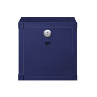 Metal Nightstand with 2 Open Compartment and USB Port, Blue - BM204622
