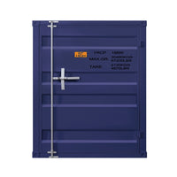 Industrial Style Metal Chest with Recessed Door Front, Blue - BM204625