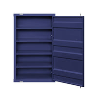 Industrial Style Metal Chest with Recessed Door Front, Blue - BM204625