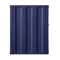 Industrial Style Metal Chest with Recessed Door Front, Blue - BM204625