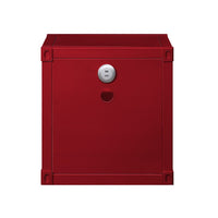 Metal Nightstand with 2 Open Compartment and USB Port, Red - BM204630