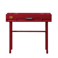 Industrial Style Metal and Wood 1 Drawer Vanity Desk, Red - BM204632