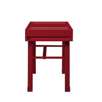 Industrial Style Metal and Wood 1 Drawer Vanity Desk, Red - BM204632