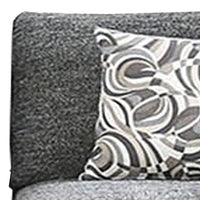 Chenille Fabric Upholstered Armless Chair with Pillow, Dark Gray - BM204648