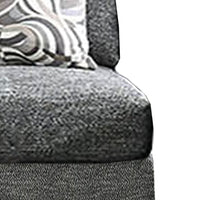 Chenille Fabric Upholstered Armless Chair with Pillow, Dark Gray - BM204648