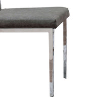 Metal Dining Side Chair with Acrylic Backing, Set of 2,Gray and Silver - BM204885