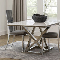 Metal Dining Side Chair with Acrylic Backing, Set of 2,Gray and Silver - BM204885