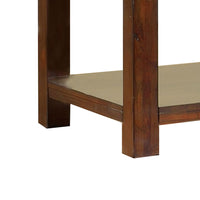 Square Shaped End Table with Open Bottom Shelf, Dark Cherry - BM205366