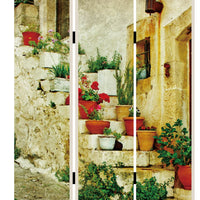 Foldable 3 Panel Canvas Screen with Spanish Tidings Print, Multicolor - BM205402