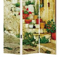 Foldable 3 Panel Canvas Screen with Spanish Tidings Print, Multicolor - BM205402