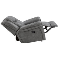 Leatherette Glider Recliner Chair with Stitched Details, Gray  - BM205426