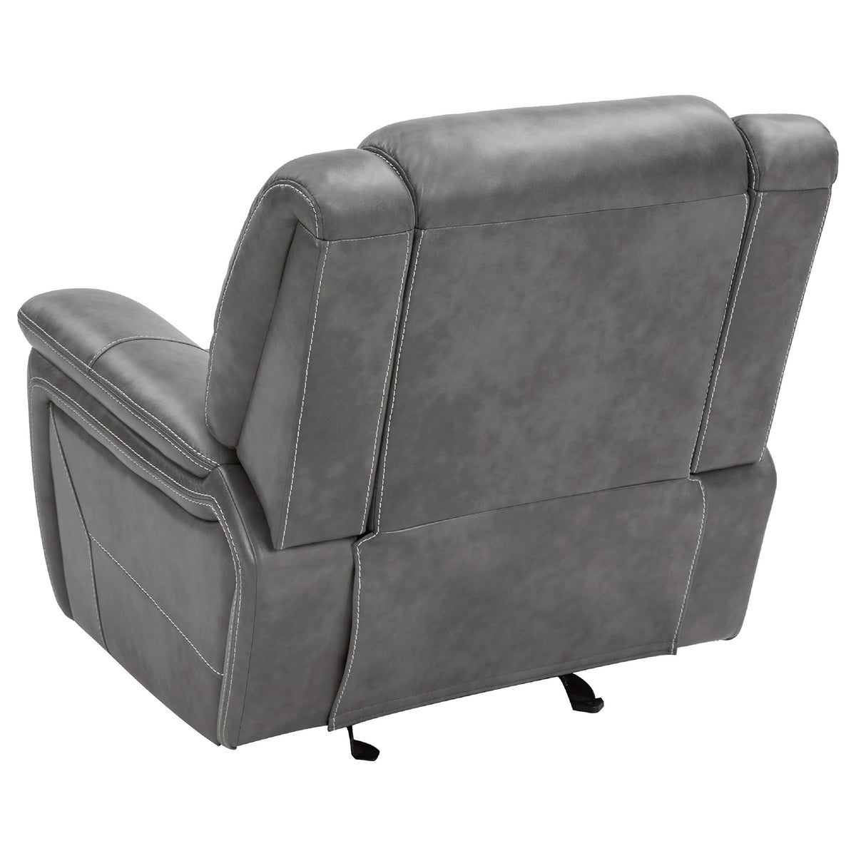 Leatherette Glider Recliner Chair with Stitched Details, Gray  - BM205426