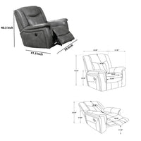 Leatherette Glider Recliner Chair with Stitched Details, Gray  - BM205426