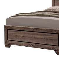 Wooden Queen Size Bed with 4 Spacious Side Rail Drawers, Brown