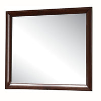 Contemporary Wooden Mirror with Rectangular Shape, Brown and Silver - BM205569