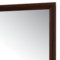 Contemporary Wooden Mirror with Rectangular Shape, Brown and Silver - BM205569