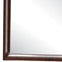 Contemporary Wooden Mirror with Rectangular Shape, Brown and Silver - BM205569