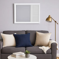 Wooden Framed Mirror with Rectangular Shape, Silver and White - BM205572