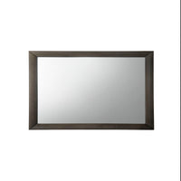 Transition Style Wooden Mirror with Rectangular Shape,Gray and Silver - BM205576