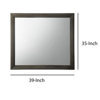 Transition Style Wooden Mirror with Rectangular Shape,Gray and Silver - BM205576
