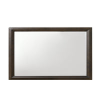 Transition Style Wooden Mirror with Rectangular Shape,Brown and Silver - BM205578