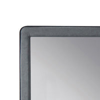Fabric Upholstered Wooden Frame Mirror with Welt Trim, Light Gray - BM205582