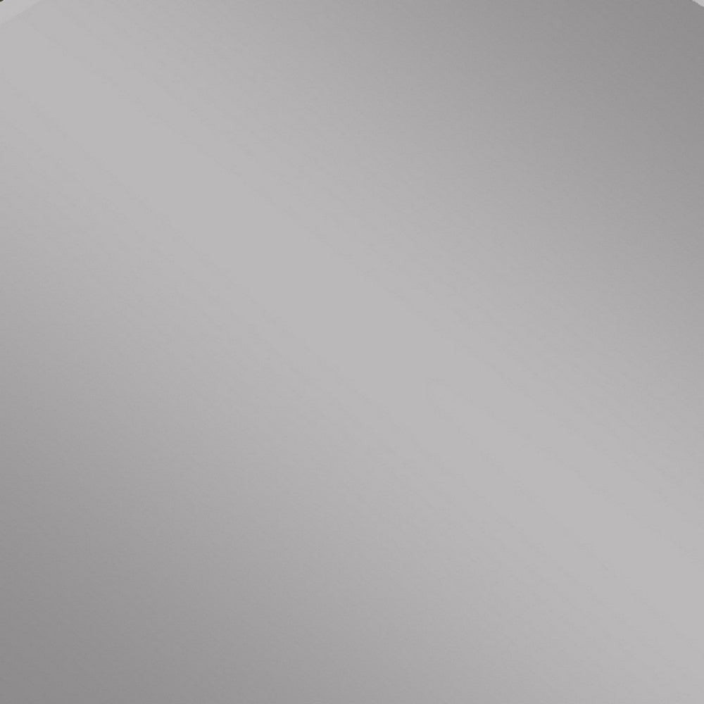 Wooden Mirror with Scrollwork Crown and Trim Details, Brown and Silver - BM205593