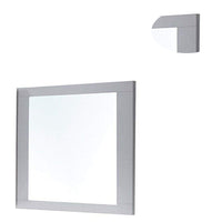 Rectangular Wooden Frame Mirror with Beveled Edges, White and Silver - BM205634