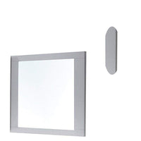 Rectangular Wooden Frame Mirror with Beveled Edges, White and Silver - BM205634