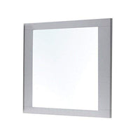 Rectangular Wooden Frame Mirror with Beveled Edges, White and Silver - BM205634