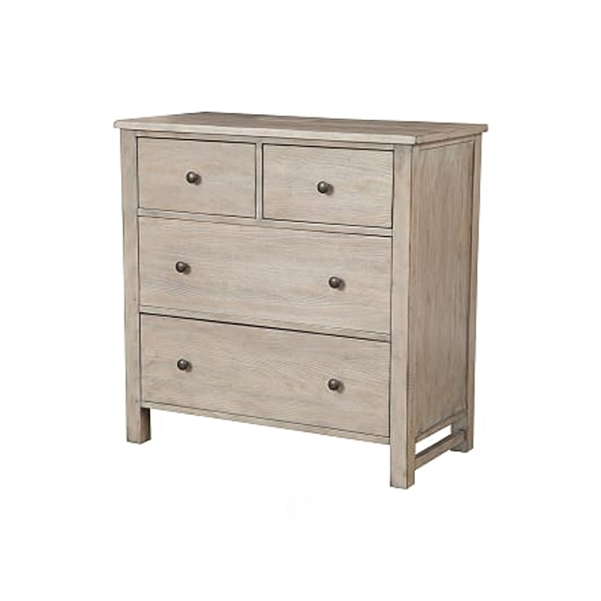 4 Drawer Transitional Style Chest with Wood Grain Details, Gray - BM205700