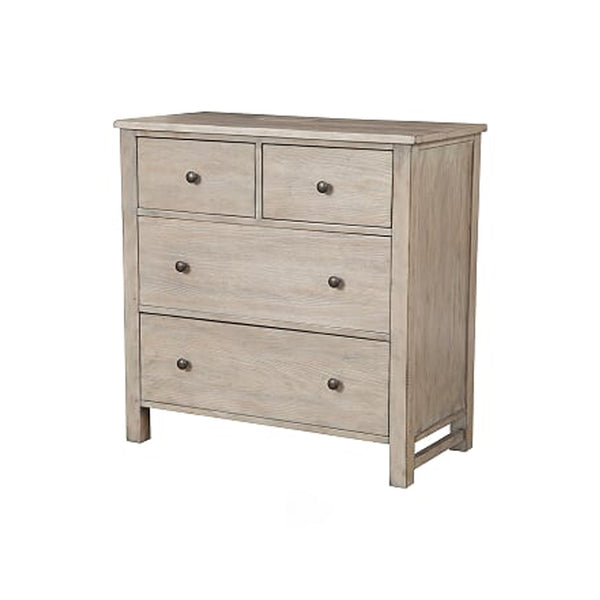 4 Drawer Transitional Style Chest with Wood Grain Details, Gray - BM205700