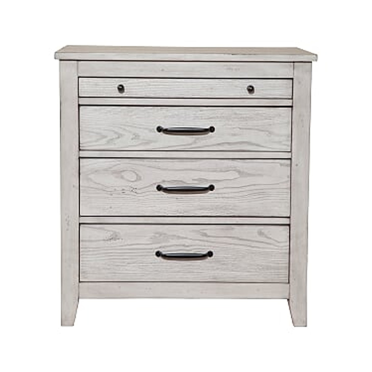 Transitional Style Three Drawer Nightstand with Pull Out Tray, Gray - BM205712