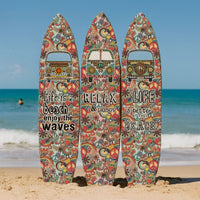 Beach Themed Surfboard Shaped 3 Panel Room Divider, Multicolor - BM205778