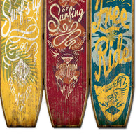 Beach Themed Surfboard Shaped 3 Panel Wooden Room Divider, Multicolor - BM205779