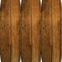 Plank Style Surfboard Shaped 3 Panel Wooden Room Divider, Brown - BM205782