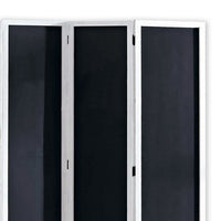 Chalkboard and Wooden 3 Panel Room Divider, Black and White - BM205784